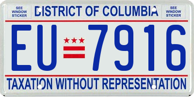 DC license plate EU7916