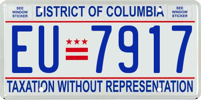 DC license plate EU7917
