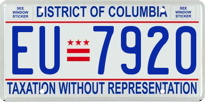 DC license plate EU7920