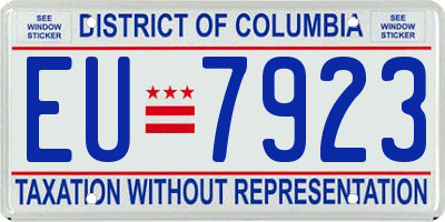 DC license plate EU7923