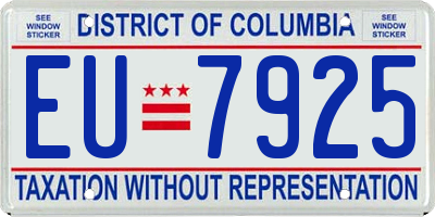 DC license plate EU7925