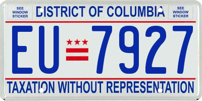 DC license plate EU7927