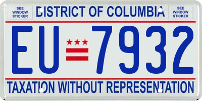 DC license plate EU7932