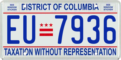 DC license plate EU7936
