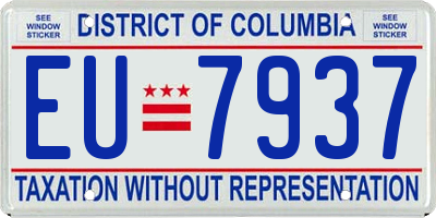 DC license plate EU7937