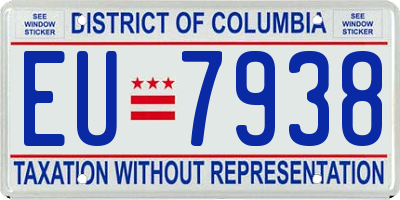 DC license plate EU7938