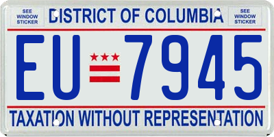 DC license plate EU7945