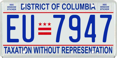 DC license plate EU7947