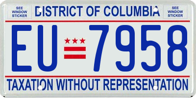 DC license plate EU7958