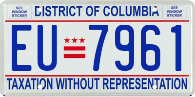 DC license plate EU7961