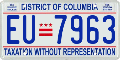 DC license plate EU7963