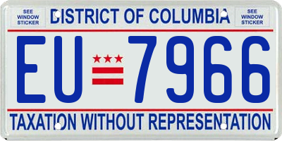 DC license plate EU7966