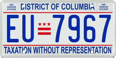 DC license plate EU7967
