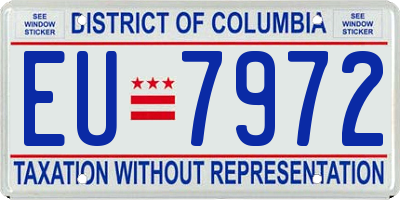 DC license plate EU7972