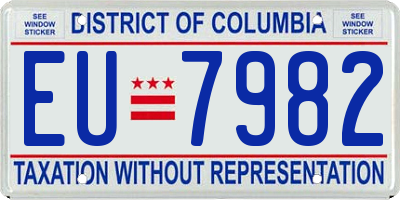 DC license plate EU7982