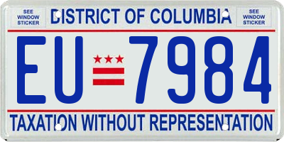 DC license plate EU7984