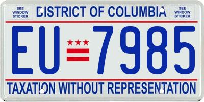 DC license plate EU7985