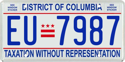 DC license plate EU7987
