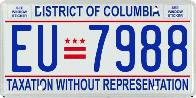 DC license plate EU7988