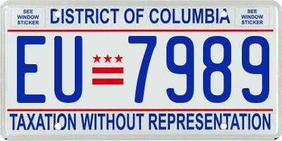 DC license plate EU7989