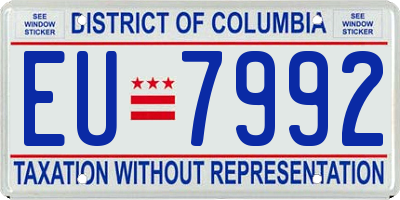DC license plate EU7992