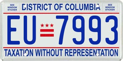 DC license plate EU7993