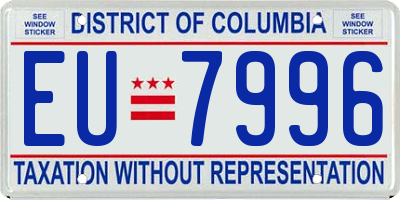 DC license plate EU7996