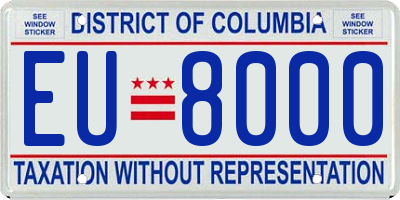 DC license plate EU8000