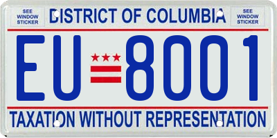 DC license plate EU8001