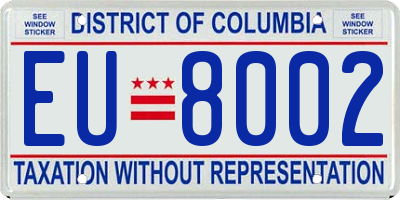 DC license plate EU8002