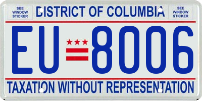 DC license plate EU8006