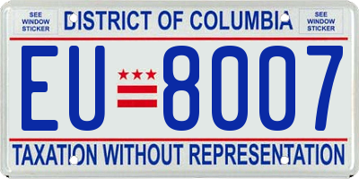 DC license plate EU8007
