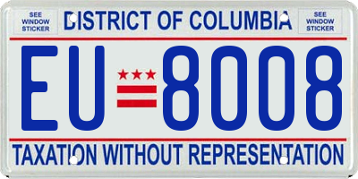 DC license plate EU8008