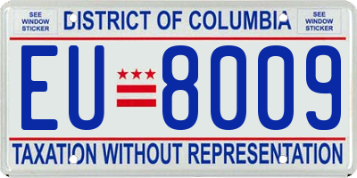 DC license plate EU8009