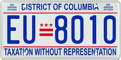 DC license plate EU8010