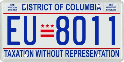 DC license plate EU8011