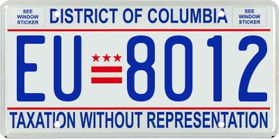 DC license plate EU8012