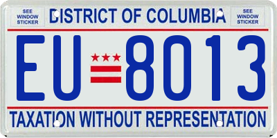 DC license plate EU8013