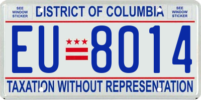 DC license plate EU8014