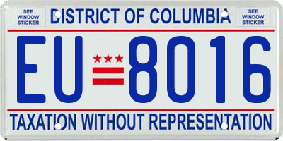 DC license plate EU8016