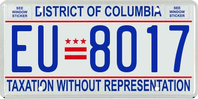 DC license plate EU8017
