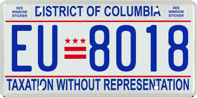 DC license plate EU8018