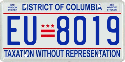 DC license plate EU8019