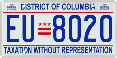 DC license plate EU8020