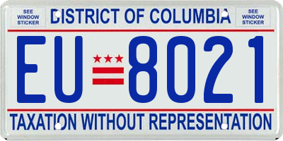 DC license plate EU8021