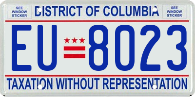 DC license plate EU8023