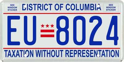 DC license plate EU8024