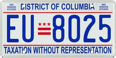 DC license plate EU8025