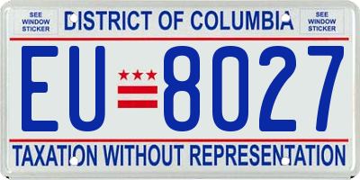 DC license plate EU8027