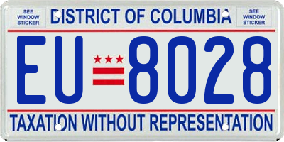 DC license plate EU8028